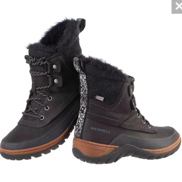 Merrell Black and Brown Winter Boots - Picture 1 of 13